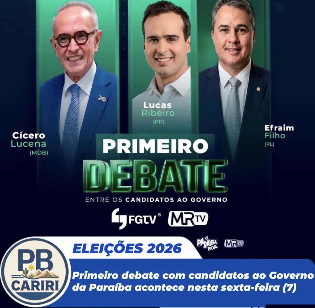 Primeiro debate entre candidatos ao Governo da Paraíba acontece nesta sexta-feira (7)