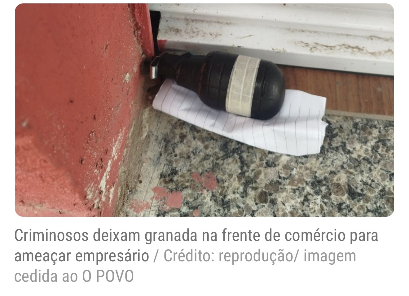 Comerciante encontra explosivo na porta do estabelecimento após se recusar a pagar extorsão no Ceará