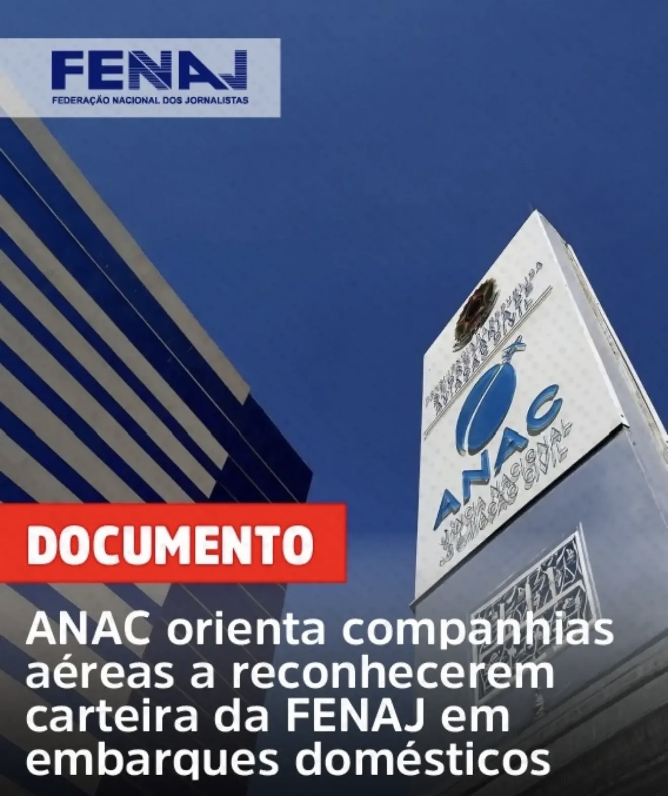 ANAC orienta companhias aéreas a aceitarem carteira de jornalista como documento de identificação